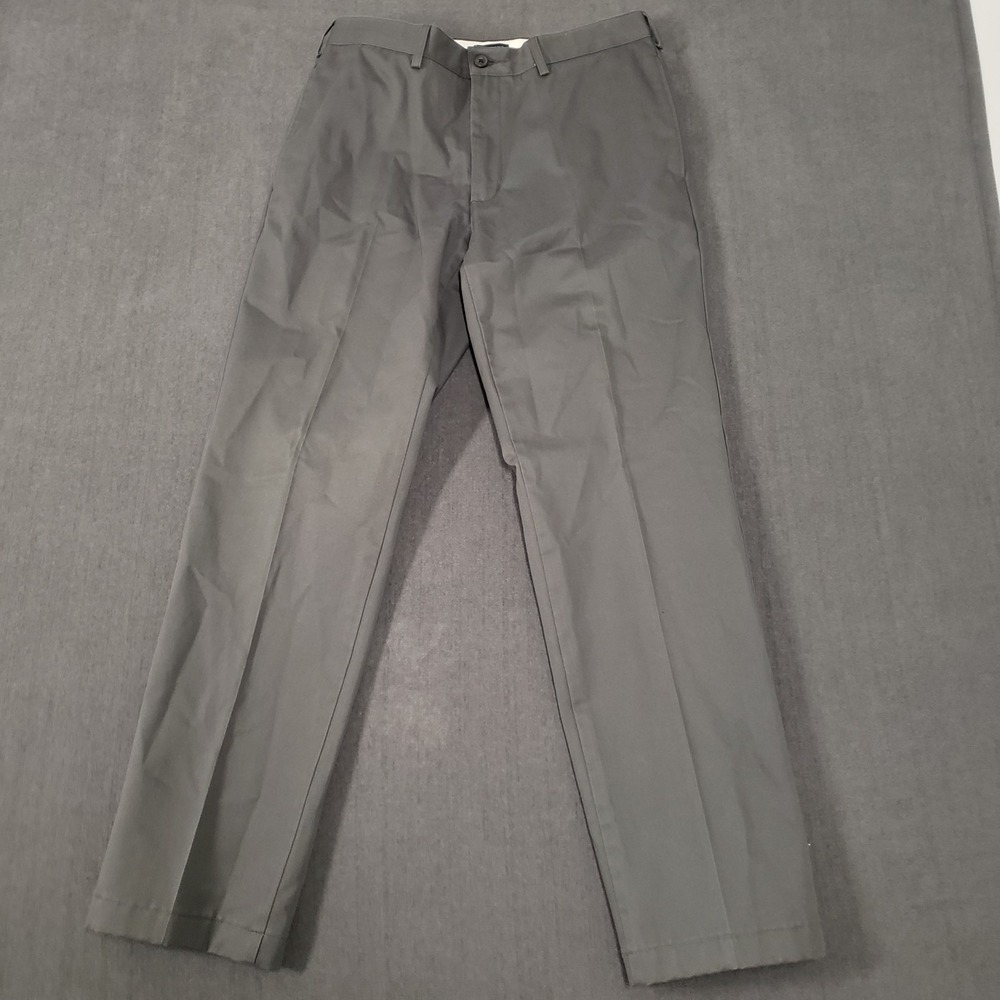Lands End Tailored Fit Pants‎ Mens Size 32x30.5 Gray No Iron Chino